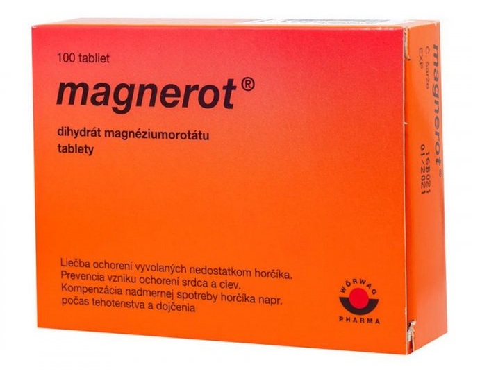 Magnerot Magnerot 500mg tablety na liečbu nedostatku horčíka 100 tbl
