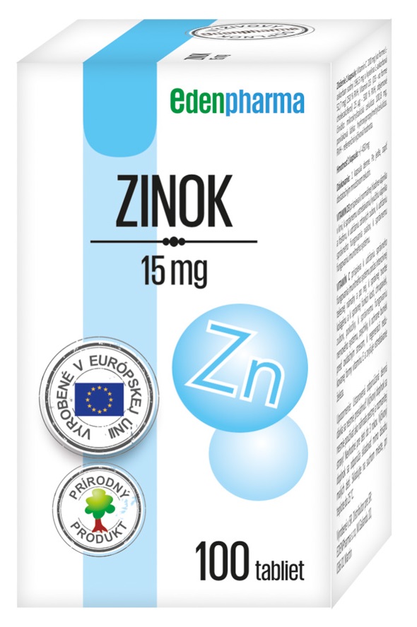 EDENPHARMA Zinok 15 mg 100 tabliet