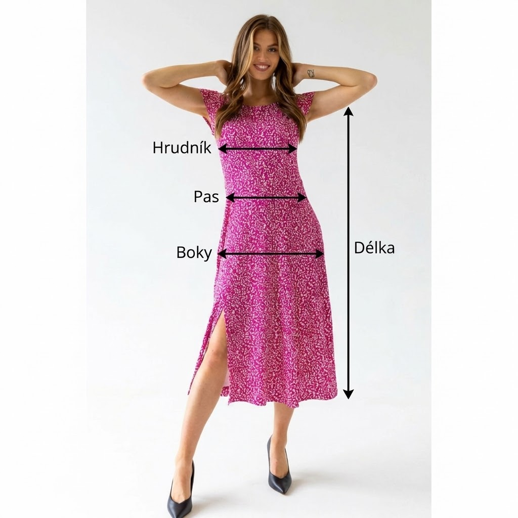 Wie man sich für einen Kleid messt: Brust (hruď), Teille (pas) und Hüften (boky)