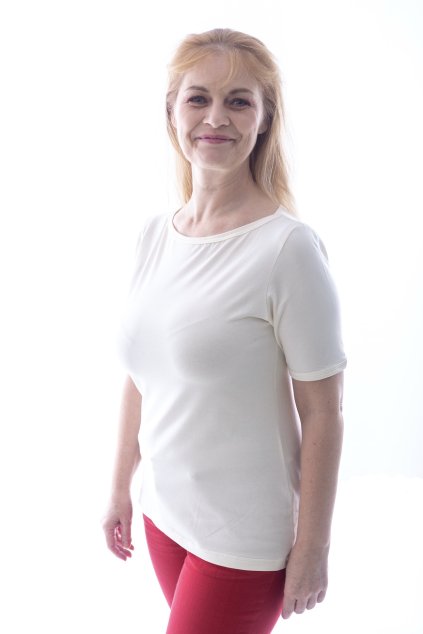 Smetanové tričko "Lodička"