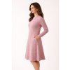 Elegant pink knit dress portrait