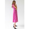 Šaty Verunka - Magenta puntík s výstřihem