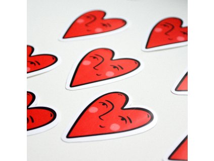 Samolepka Červený srdcař
