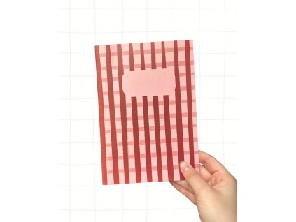 Nelinkovaný sešit Gingham vínový