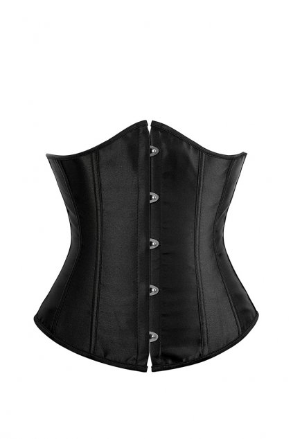 nina full satin corset black 1