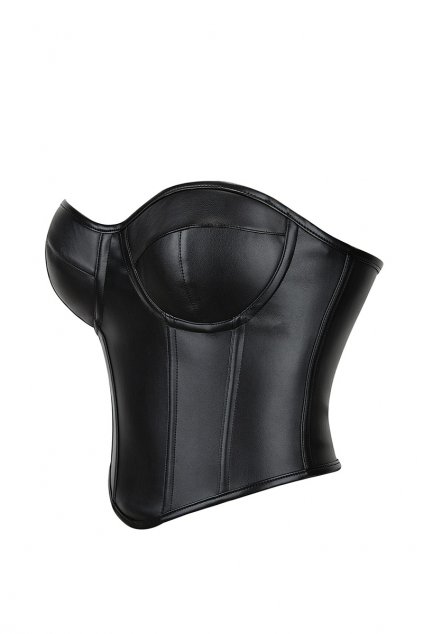 amanda leather corset black 2