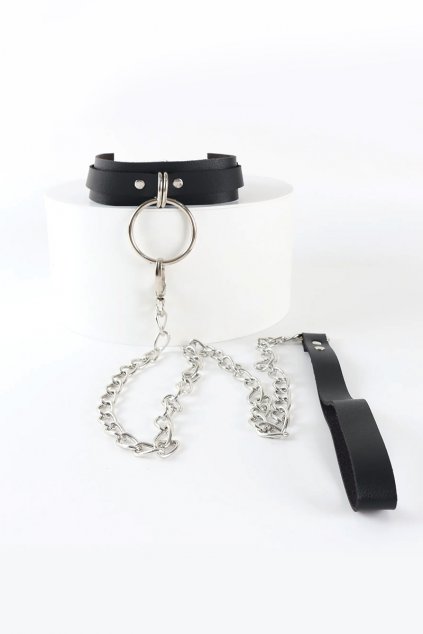tessa harness leather collar black