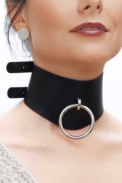 mira leather collar black 2