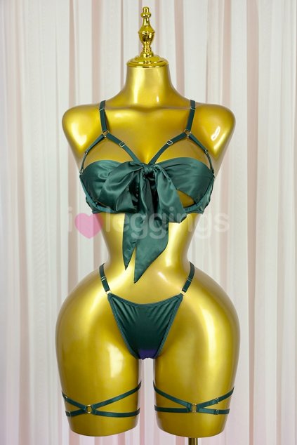 diana gold lingerie set smaragd 1