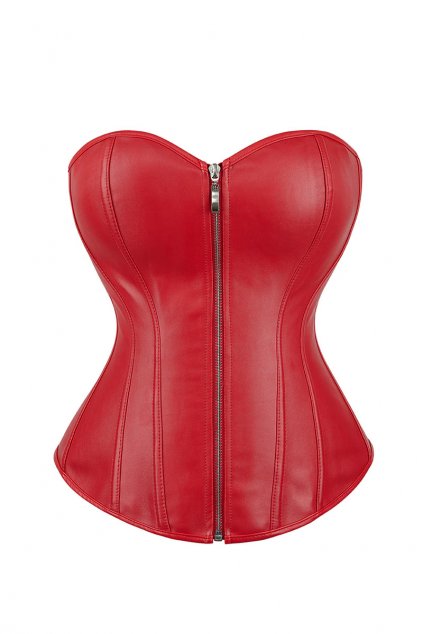 penelope zipp leather corset red 1