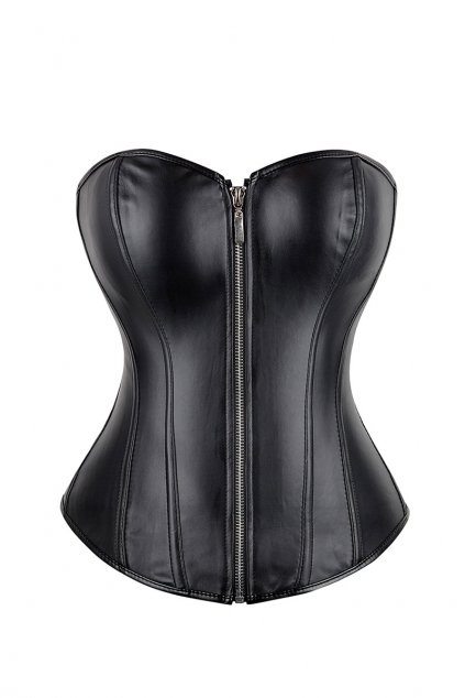 penelope zipp leather corset black 1