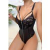 leila zipp lingerie bodysuit black 3