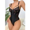 leila zipp lingerie bodysuit black 5