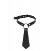kira tie leather collar black