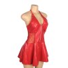 athena leather dress red 7