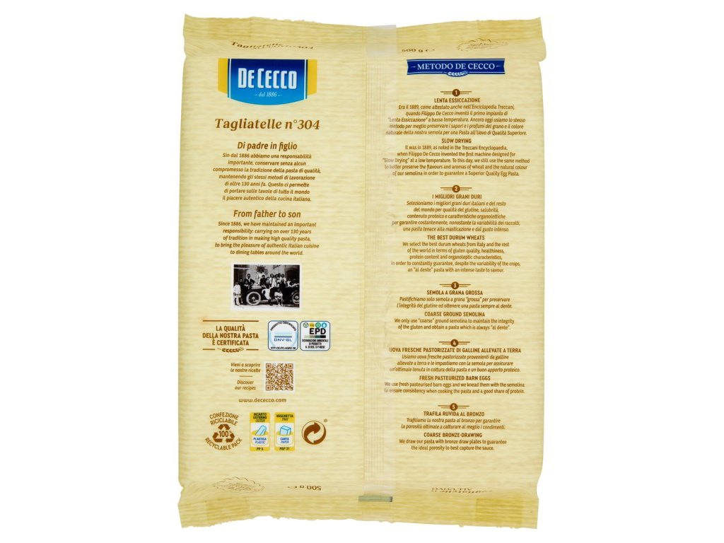 De Cecco Vaječné Tagliatelle Č. 304 - 500gr