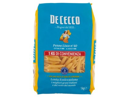 Těstoviny De Cecco Penne Lisce °40 1 kg