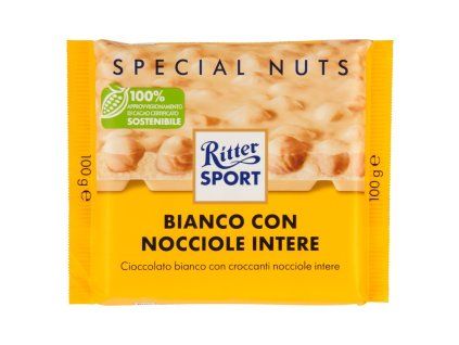 Bílá čokoláda Ritter s celými oříšky 100 g