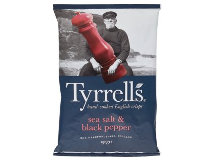 Tyrell´s chipsy solené s čiernym korením 150g