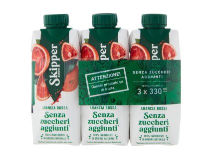 Skipper džús červený pomaranč bez cukru 3x330ml