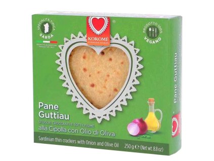 Korome' sardínsky chrumkavý chlieb s olivovým olejom, soľou a cibuľou 250g