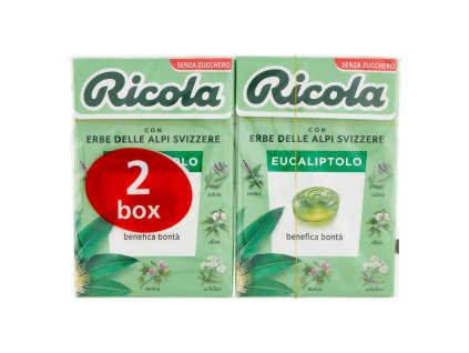 Ricola cukríky s príchuťou eukalyptu 2 krabičky - 50 g X2