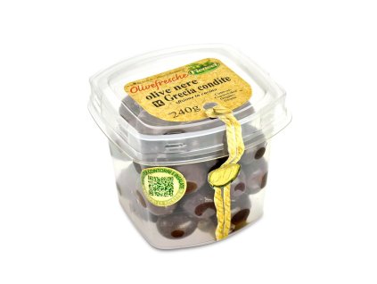 Ochucené řecké černé olivy Ficacci 240 g