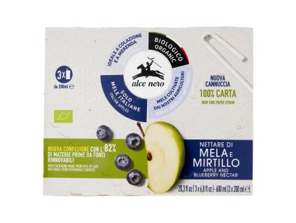 Alce Nero nektár jablko čučoriedka 3x200ml