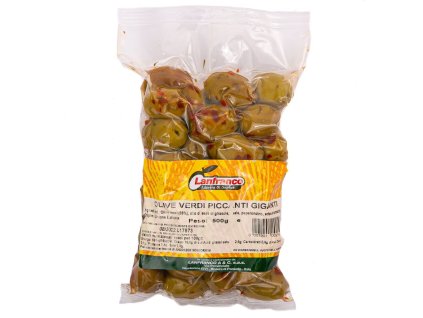 Lanfranco Pikantné Zelené Olivy - 500gr