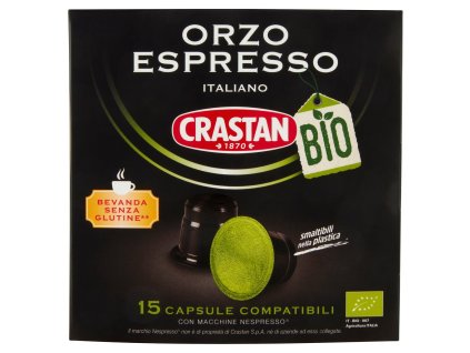 Kapsle Crastan s ječmenovým espressem kompatibilní s Nespresso, 15 ks BIO