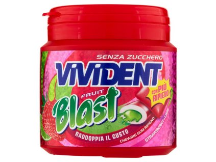 Perfetti Vivident Blast jahodové žuvačky bez cukru 108g