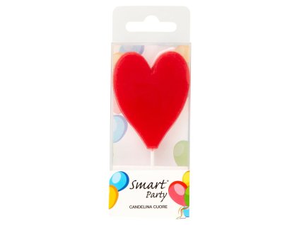 Smart party sviečka červené srdce