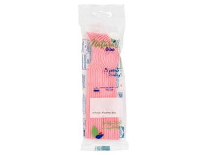 Bibo BIO biologicky rozložitelné vidličky, 15 ks, růžové