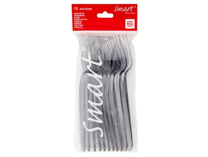 Plastové vidličky Smart, kouřově šedé 12 ks