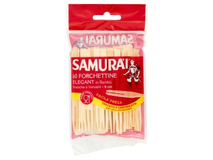 Samurajské mini bambusové vidličky 60 ks
