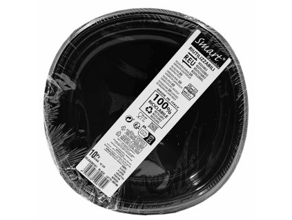 Jednorázové talíře Smart 18 cm, 10 ks, černé