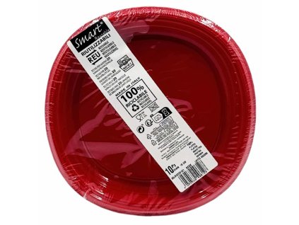 Jednorázové talíře Smart 18 cm, 10 ks, červené
