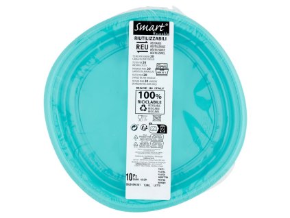 Jednorázové talíře Smart 18 cm, 10 ks, tyrkysové