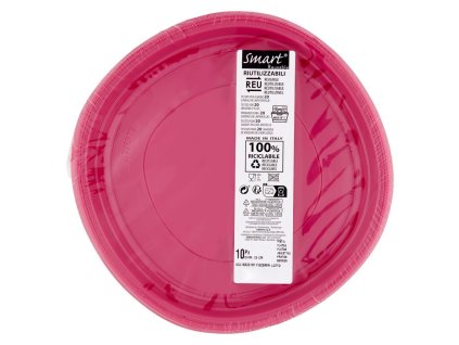 Jednorázové talíře Smart 22 cm, 10 ks, růžové