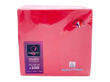 Surlys Ubrousky Červené 38X38 Eko - 100ks