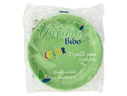 Jednorázové BIO talíře Bibo, 20 ks, zelené