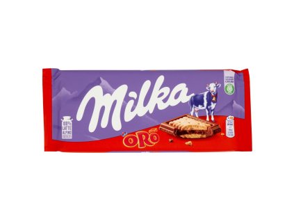 Milka mliečna čokoláda s kúskami sušienok Oro Saiwa 87g