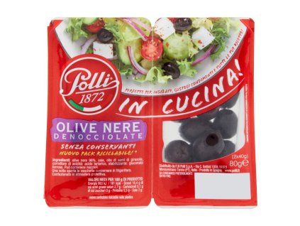 Polli černé olivy bez pecek 2 x 40 g