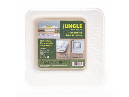 Čtvercové misky Jungle 14,5 cm 50 ks