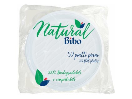 Biologicky rozložitelné talíře Bibo, 21,5 cm, 50 ks