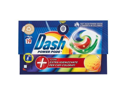 Dash Pods Power Extra Dezinfekcia Farebných Odevov - 19x