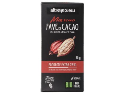 Mascao extra tmavá čokoláda s trstinovým cukrom 80g BIO
