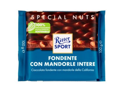 Ritter sport horká čokoláda s celými mandľami 100g