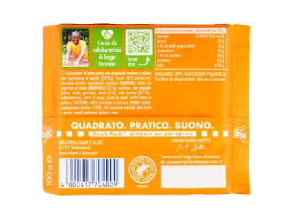 Ritter čokoláda so slanými mandľami a medom 100g