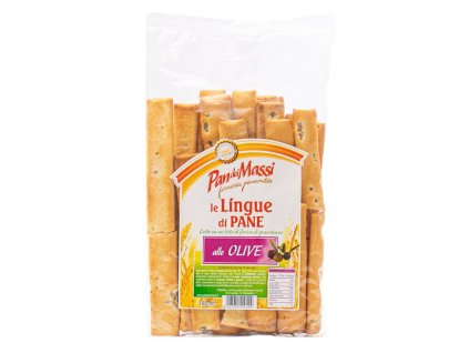 Pan dei Massi talianske chrumkavé celozrnné tyčinky s olivami 180g